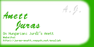 anett juras business card